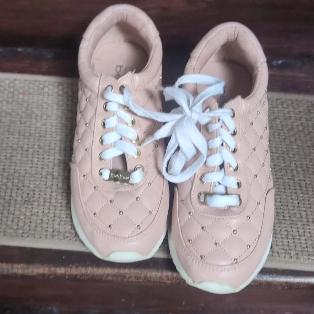 Bebe Sport Barkley Size 7 Pink Lace-Up Athletic Sneakers